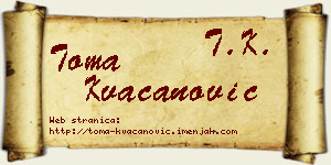 Toma Kvačanović vizit kartica